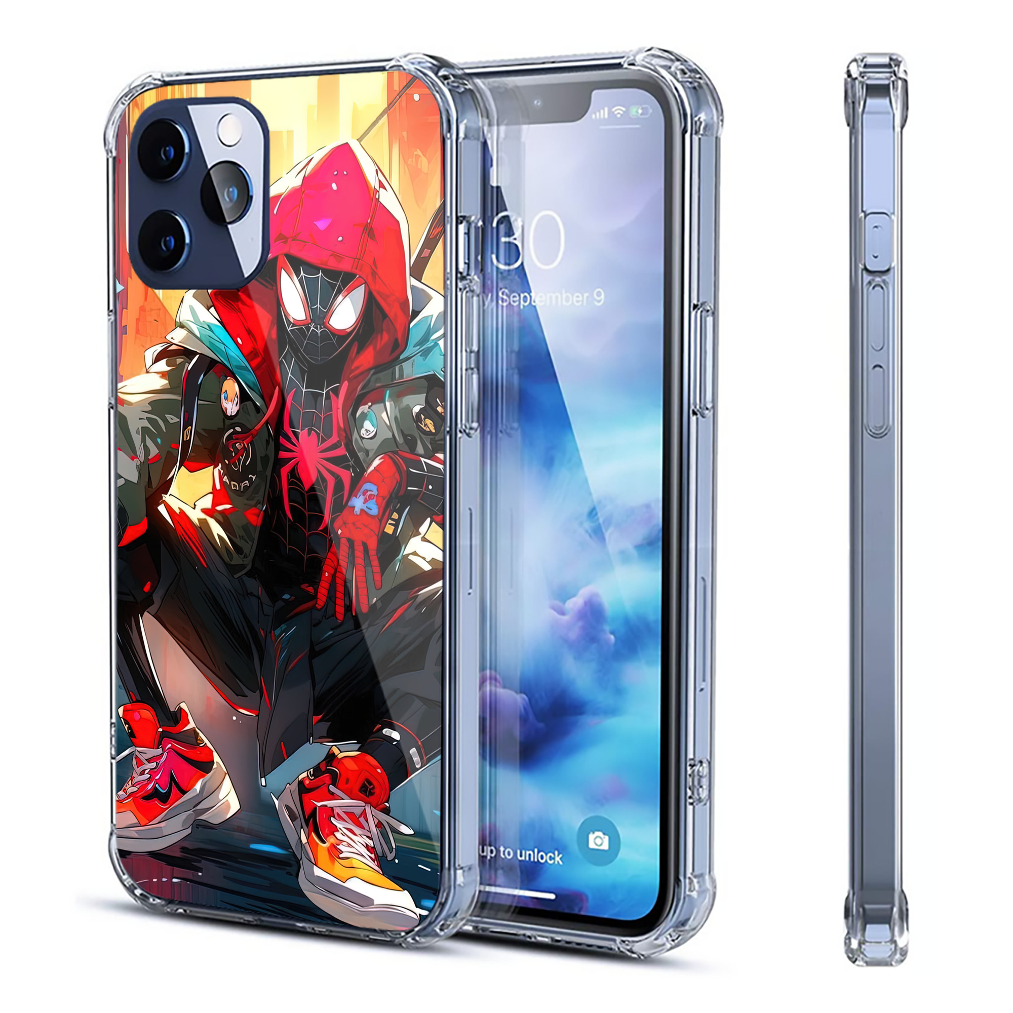 （画像用） Spider Man スパイダーマン 【iPhone 12シリーズ対応】透明スマホケース（クリアソフトケース）